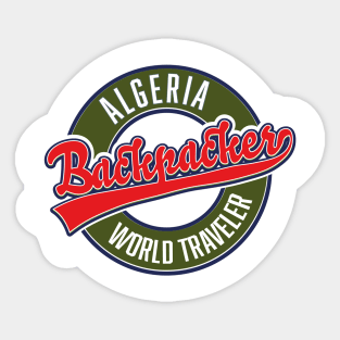 Algeria Backpacker world traveler logo Sticker